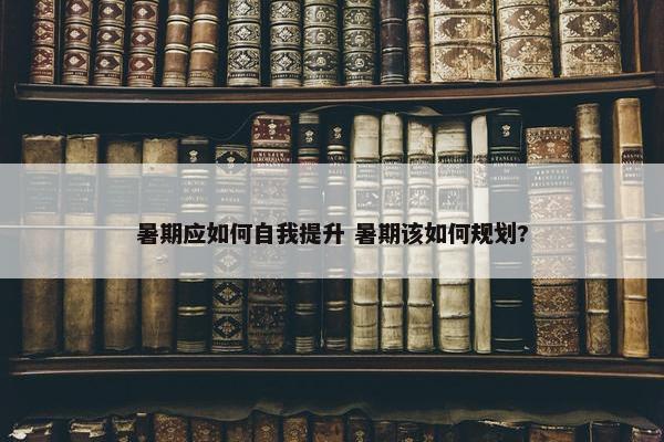 暑期应如何自我提升 暑期该如何规划?