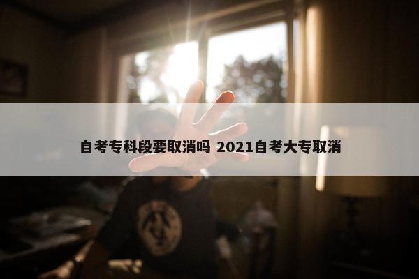 自考专科段要取消吗 2021自考大专取消