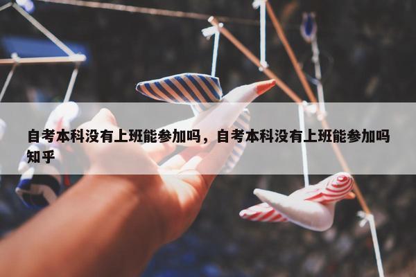 自考本科没有上班能参加吗，自考本科没有上班能参加吗知乎