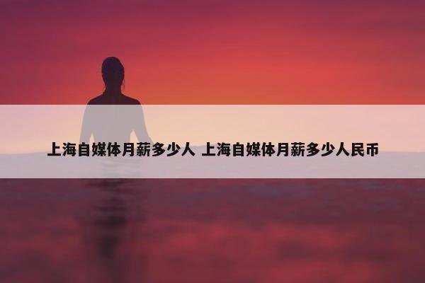 上海自媒体月薪多少人 上海自媒体月薪多少人民币