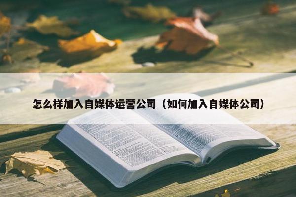 怎么样加入自媒体运营公司（如何加入自媒体公司）