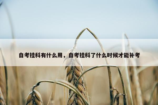 自考挂科有什么用，自考挂科了什么时候才能补考