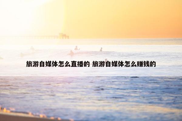 旅游自媒体怎么直播的 旅游自媒体怎么赚钱的