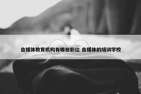 自媒体教育机构有哪些职位 自媒体的培训学校