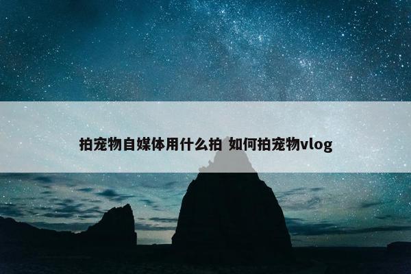 拍宠物自媒体用什么拍 如何拍宠物vlog