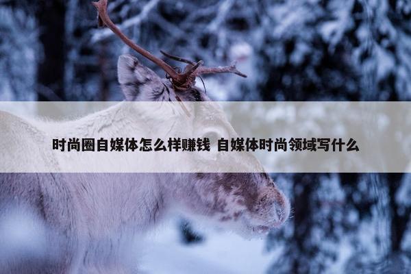 时尚圈自媒体怎么样赚钱 自媒体时尚领域写什么