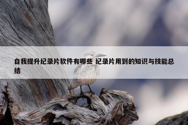 自我提升纪录片软件有哪些 纪录片用到的知识与技能总结