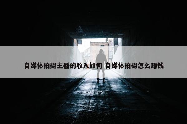 自媒体拍摄主播的收入如何 自媒体拍摄怎么赚钱