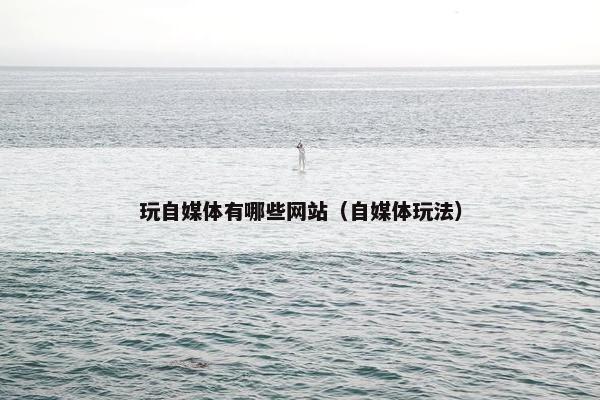 玩自媒体有哪些网站（自媒体玩法）