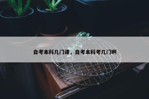 自考本科几门课，自考本科考几门啊