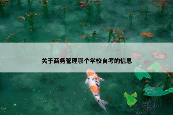 关于商务管理哪个学校自考的信息