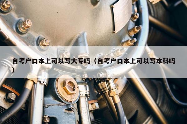 自考户口本上可以写大专吗（自考户口本上可以写本科吗）