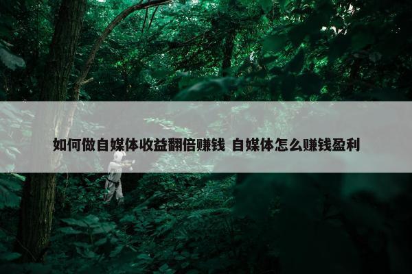 如何做自媒体收益翻倍赚钱 自媒体怎么赚钱盈利