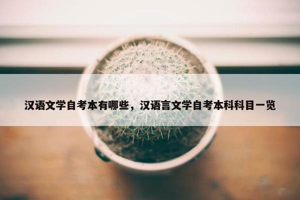 汉语文学自考本有哪些，汉语言文学自考本科科目一览