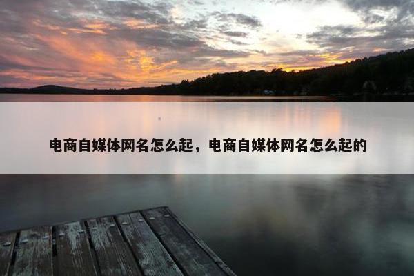 电商自媒体网名怎么起，电商自媒体网名怎么起的