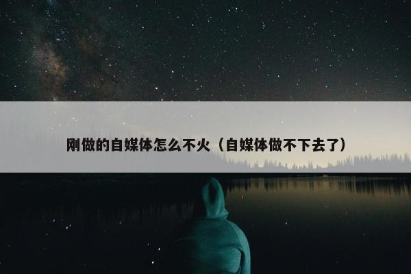 刚做的自媒体怎么不火（自媒体做不下去了）