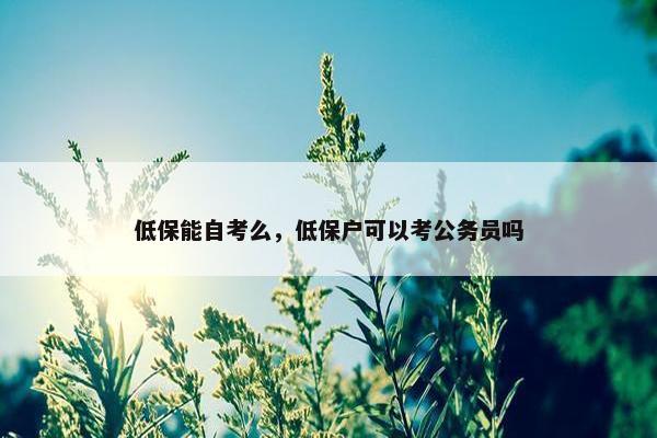 低保能自考么，低保户可以考公务员吗