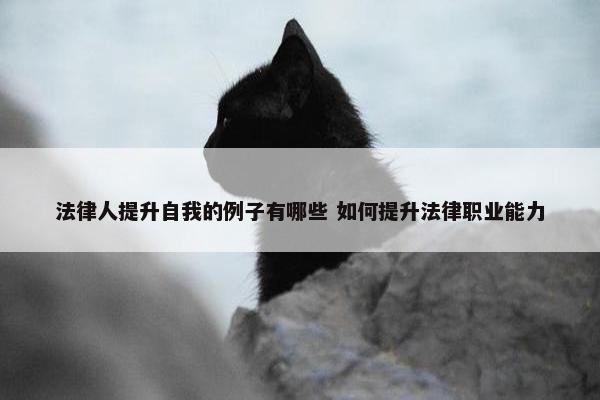 法律人提升自我的例子有哪些 如何提升法律职业能力