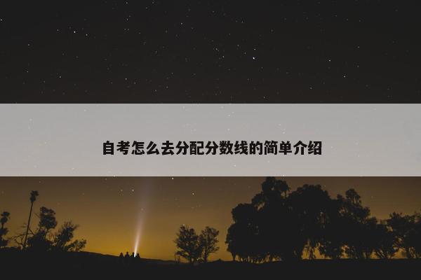 自考怎么去分配分数线的简单介绍