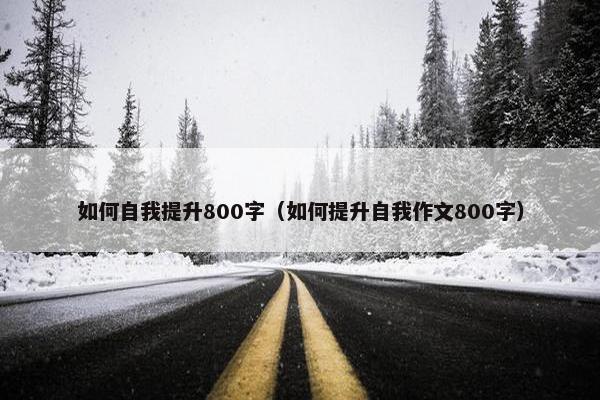 如何自我提升800字（如何提升自我作文800字）