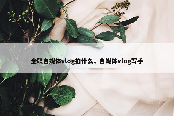 全职自媒体vlog拍什么，自媒体vlog写手