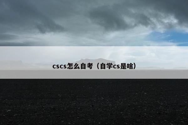 cscs怎么自考（自学cs是啥）