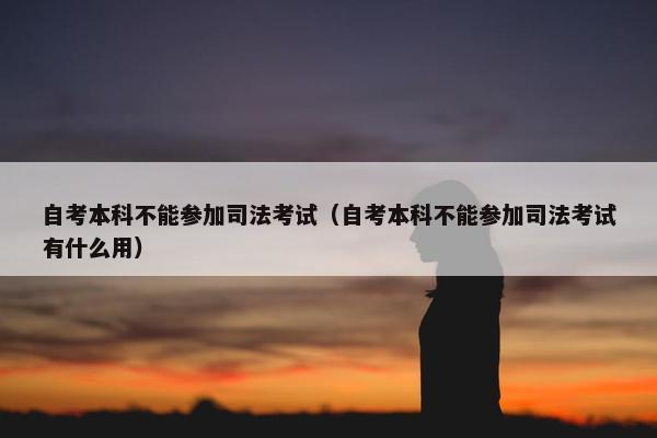 自考本科不能参加司法考试（自考本科不能参加司法考试有什么用）