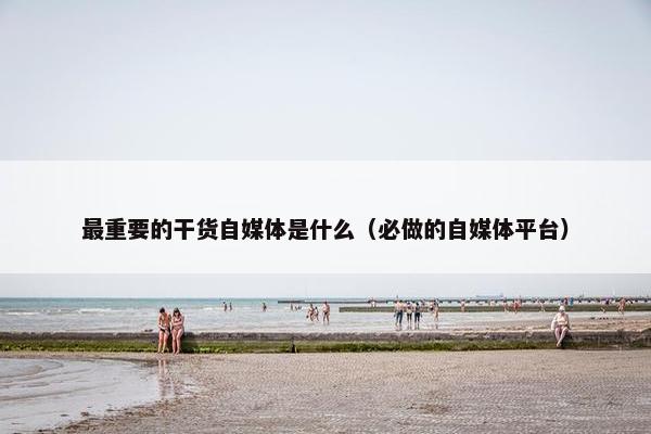 最重要的干货自媒体是什么（必做的自媒体平台）