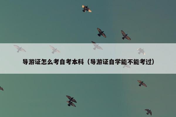 导游证怎么考自考本科（导游证自学能不能考过）