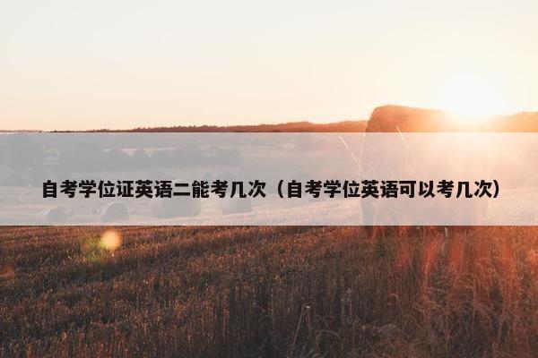 自考学位证英语二能考几次（自考学位英语可以考几次）