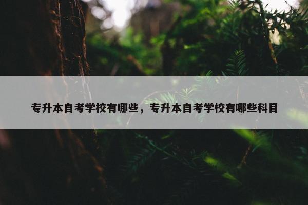 专升本自考学校有哪些，专升本自考学校有哪些科目