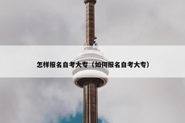 怎样报名自考大专（如何报名自考大专）