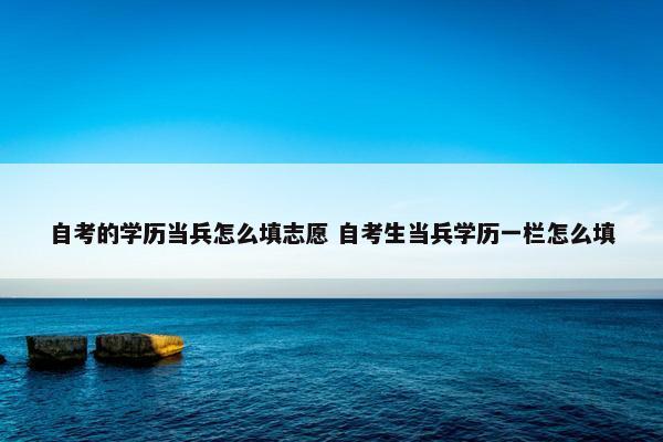 自考的学历当兵怎么填志愿 自考生当兵学历一栏怎么填