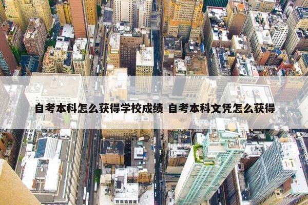 自考本科怎么获得学校成绩 自考本科文凭怎么获得