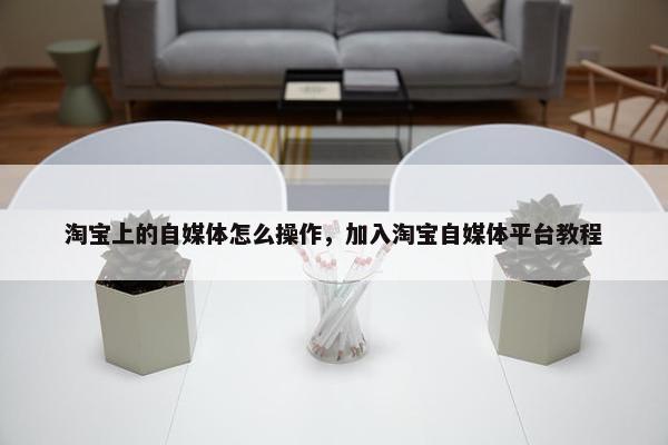 淘宝上的自媒体怎么操作，加入淘宝自媒体平台教程