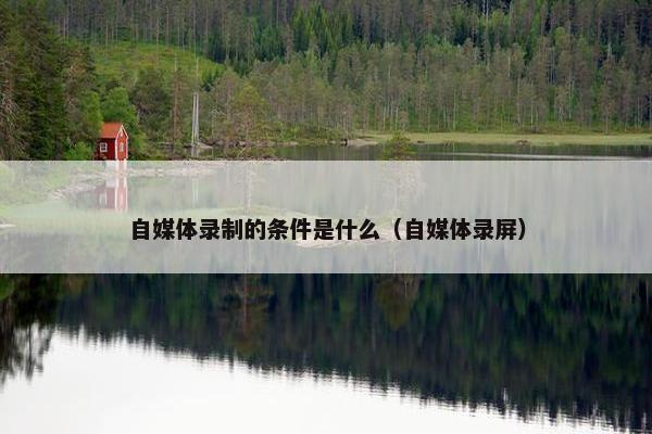 自媒体录制的条件是什么（自媒体录屏）