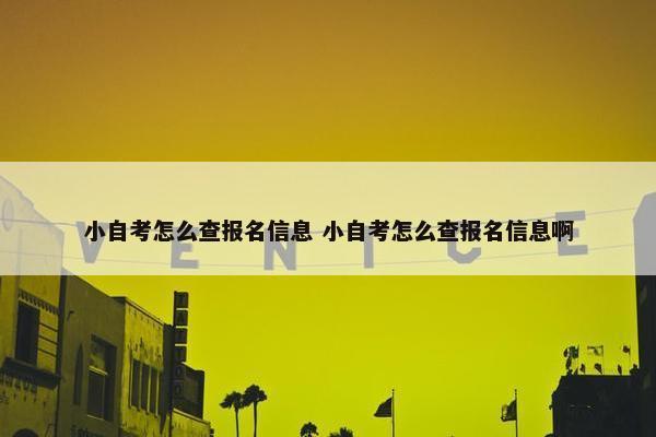 小自考怎么查报名信息 小自考怎么查报名信息啊