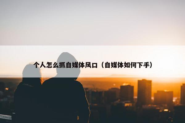 个人怎么抓自媒体风口（自媒体如何下手）