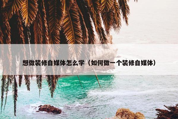 想做装修自媒体怎么学（如何做一个装修自媒体）