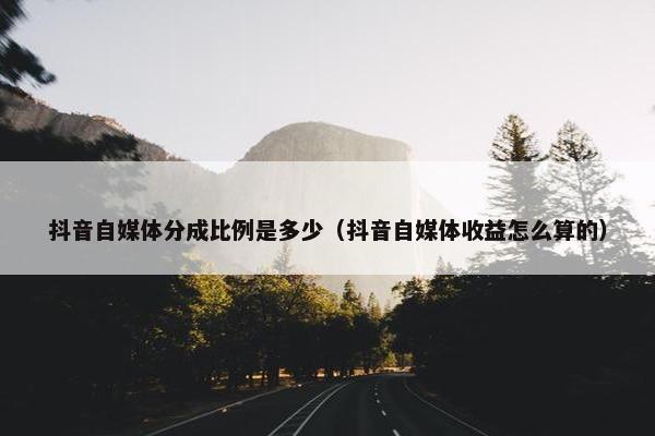 抖音自媒体分成比例是多少（抖音自媒体收益怎么算的）