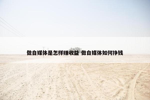 做自媒体是怎样赚收益 做自媒体如何挣钱