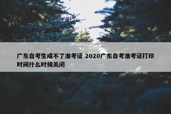 广东自考生成不了准考证 2020广东自考准考证打印时间什么时候关闭