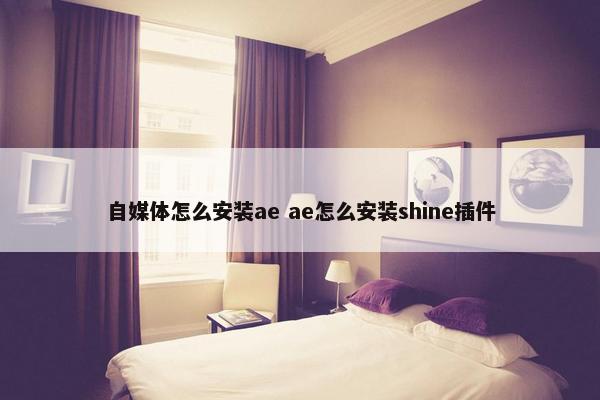 自媒体怎么安装ae ae怎么安装shine插件