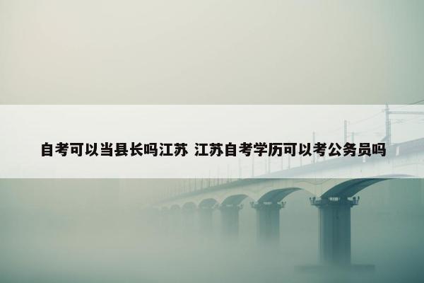 自考可以当县长吗江苏 江苏自考学历可以考公务员吗