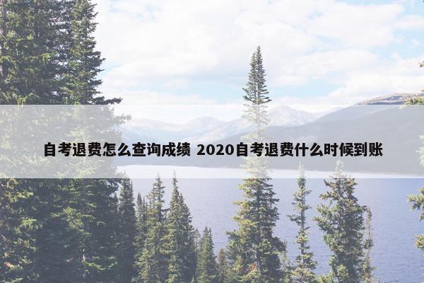 自考退费怎么查询成绩 2020自考退费什么时候到账