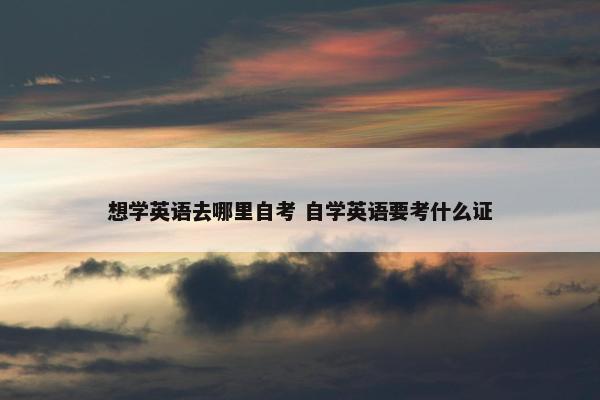 想学英语去哪里自考 自学英语要考什么证