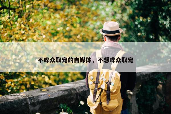 不哗众取宠的自媒体，不想哗众取宠