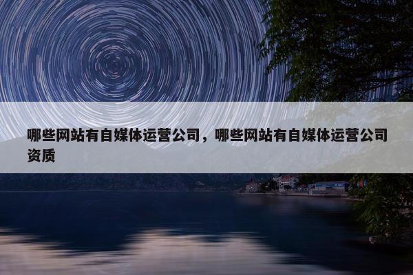 哪些网站有自媒体运营公司，哪些网站有自媒体运营公司资质