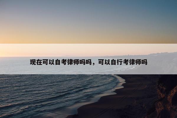 现在可以自考律师吗吗，可以自行考律师吗