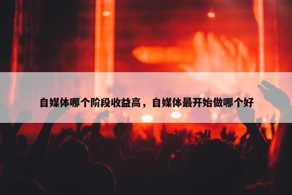 自媒体哪个阶段收益高，自媒体最开始做哪个好